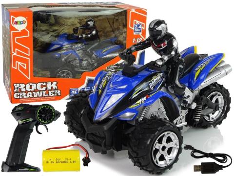 Quad Rock Crawler zdalnie sterowany niebieski