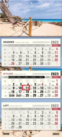 Kalendarz 2023 trójdzielny płaska główka Majorka