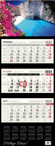 Kalendarz 2023 trójdzielny wypukła główka Zakintos
