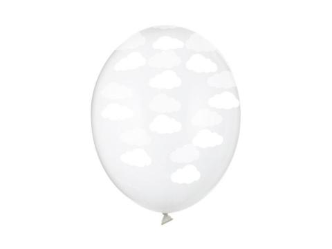 Balony Chmurki Crystal Clear 30cm 6szt