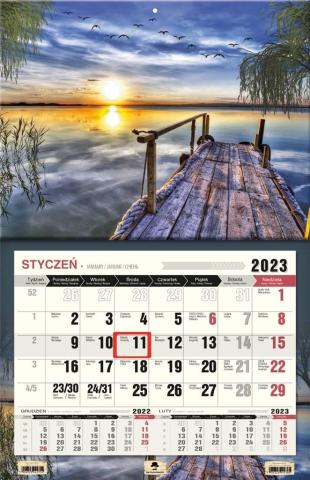 Kalendarz 2023 jednodzielny XL Jezioro