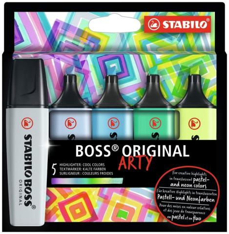 Zakreślacz Boss Original Arty 5 kolorów chłodnych