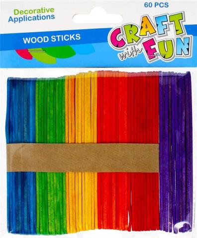 Patyczki drewniane kolorowe 60szt
