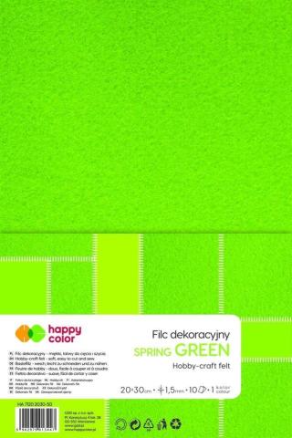 Filc dekoracyjny jasnozielony 10szt HAPPY COLOR