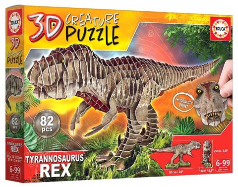 Puzzle 3D Dinozaury - Tyranozaur Rex 82 el. G3