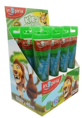 Klej brokatowy zielony 40ml (12szt)