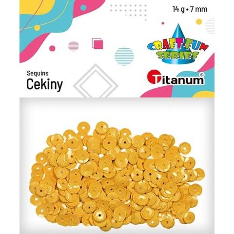 Cekiny 7mm okrągłe pastelowe 14g musztardowe