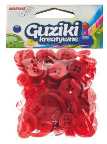 Guziki kreatywne czerwone 40g