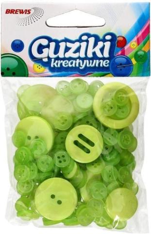 Guziki kreatywne zielone 40g