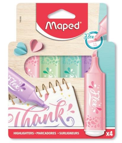 Zakreślacz Flex pastel 4 szt. MAPED