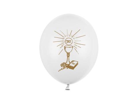 Balony I Komunia Święta White 27cm 6szt