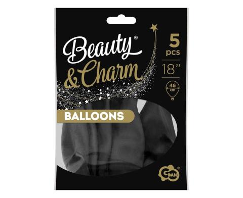 Balony Beauty&Charm pastelowe czarne 5szt