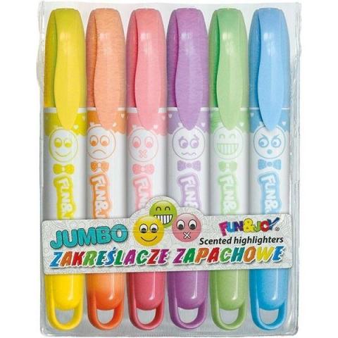 Zakreślacze "Jumbo" zapachowe 6 kolorów, w etui