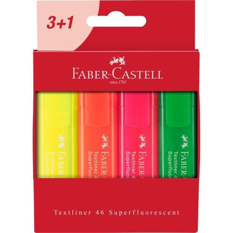 Zakreślacz fluo 4 kolory FABER CASTELL