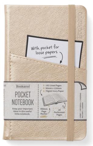 Bookaroo Notatnik Journal Pocket A6 - Złoty