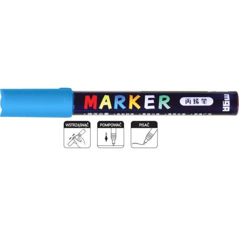 Marker akrylowy 1-2 mm lazurowy M&G