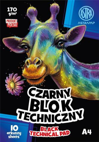 Blok techniczny A4/10K 170g Black (10szt)