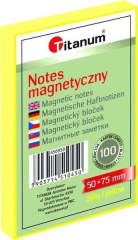 Notes elektorstatyczny 50x75mm 100K żółty