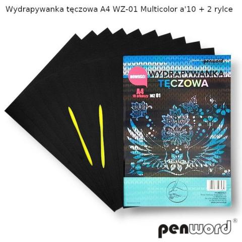 Wydrapywanka tęczowa A4 multicolor WZ-01