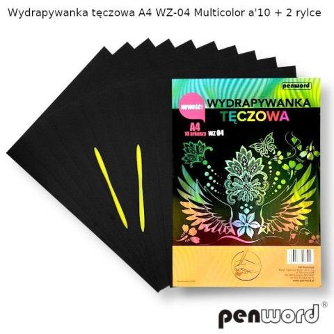 Wydrapywanka tęczowa A4 multicolor WZ-04