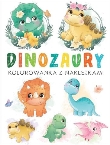 Kolorowanka z naklejkami. Dinozaury