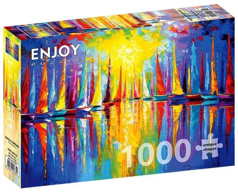 Puzzle 1000 Kolorowe żaglówki