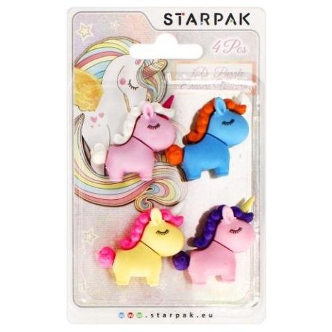 Gumka do mazania 3D puzzle 4 sztuki Unicorn