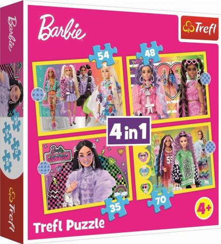 Puzzle 4w1 Wesoły świat Barbie TREFL