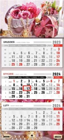 Kalendarz 2024 trójdzielny Róże