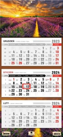 Kalendarz 2024 trójdzielny Lawenda