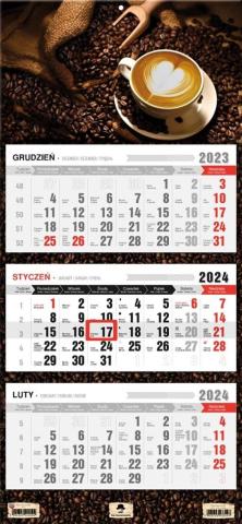 Kalendarz 2024 trójdzielny Kawa