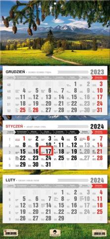 Kalendarz 2024 trójdzielny Tatry