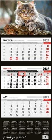 Kalendarz 2024 trójdzielny Kot