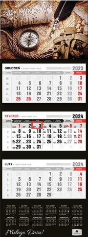 Kalendarz 2024 trójdzielny Antyczna mapa
