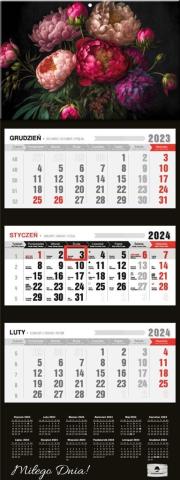 Kalendarz 2024 trójdzielny Bukiet