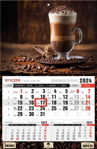 Kalendarz 2024 jednodzielny Caffe Late
