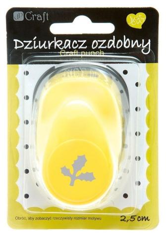 Dziurkacz ozdobny 2,5cm ostrokrzew MIX