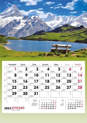 Kalendarz 2024 Ścienny Lato w górach