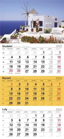 Kalendarz 2024 Trójdzielny biały wiatrak