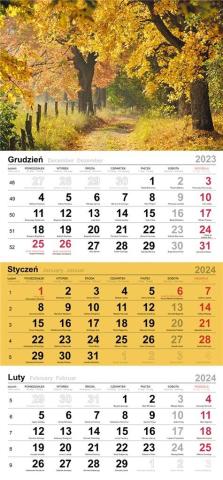Kalendarz 2024 Trójdzielny jesienna ścieżka
