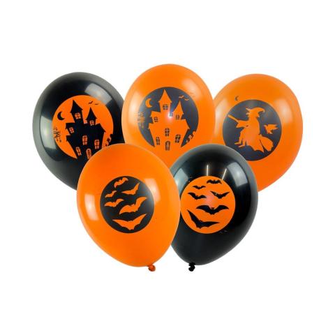 Balony z halloweenowym nadrukiem 5szt