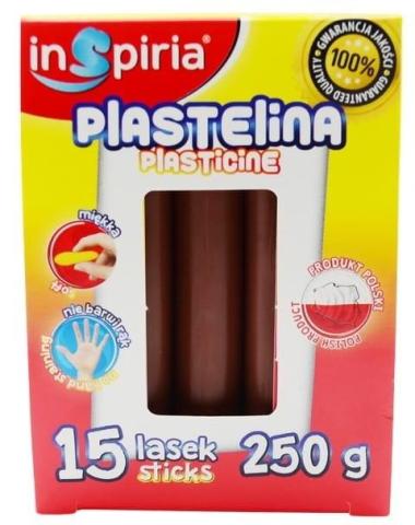 Plastelina brązowa 15 lasek 250g