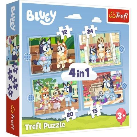 Puzzle 4w1 Bluey i jego świat