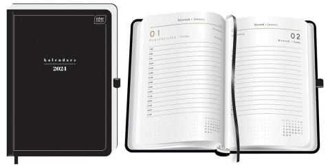 Kalendarz 2024 książkowy A5/384K Mat+UV Black
