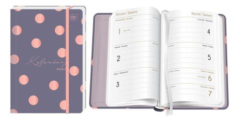 Kalendarz 2024 książkowy B6/192K Met Pink Dot