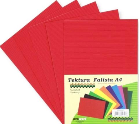 Tektura A4 falista turkusowa 5szt