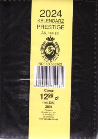 Kalendarz 2024 A6 Prestige czarny