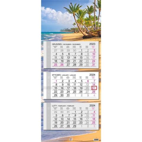 Kalendarz 2024 trójdzielny gł. płaska Dominikana