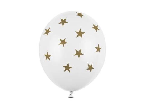 Balony 30cm gwiazdki Pastel Pure White 6szt