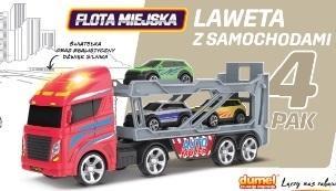 Laweta z samochodami 4-pak